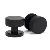 From The Anvil - Matt Black Brompton Mortice/Rim Knob Set (Art Deco) | Sku. 46799 | Trade Door Handles.