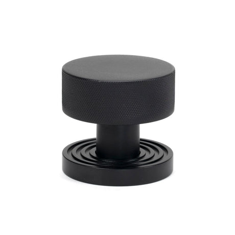 From The Anvil - Matt Black Brompton Mortice/Rim Knob Set (Beehive) | Sku. 46800 | Trade Door Handles.