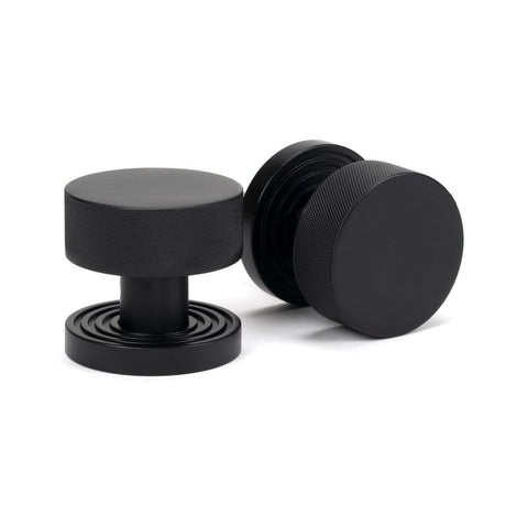 From The Anvil - Matt Black Brompton Mortice/Rim Knob Set (Beehive) | Sku. 46800 | Trade Door Handles.