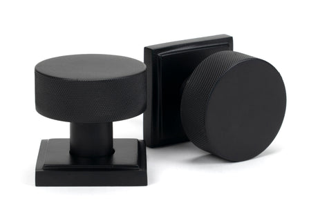 From The Anvil - Matt Black Brompton Mortice/Rim Knob Set (Square) | Sku. 46801 | Trade Door Handles.