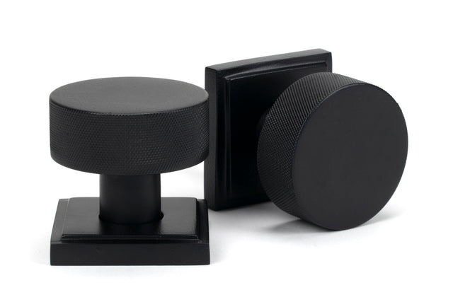 From The Anvil - Matt Black Brompton Mortice/Rim Knob Set (Square) | Sku. 46801 | Trade Door Handles.