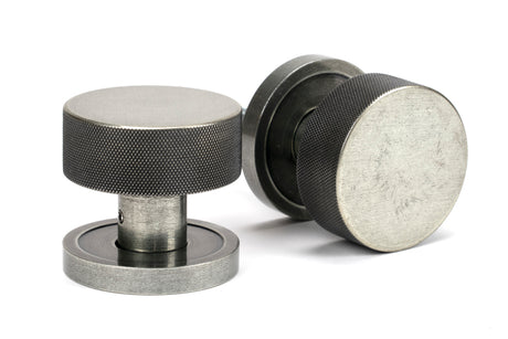 From The Anvil - Pewter Brompton Mortice/Rim Knob Set (Plain) | Sku. 46802 | Trade Door Handles.