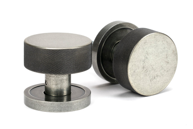 From The Anvil - Pewter Brompton Mortice/Rim Knob Set (Plain) | Sku. 46802 | Trade Door Handles.