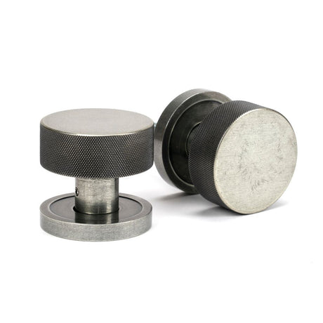From The Anvil - Pewter Brompton Mortice/Rim Knob Set (Plain) | Sku. 46802 | Trade Door Handles.