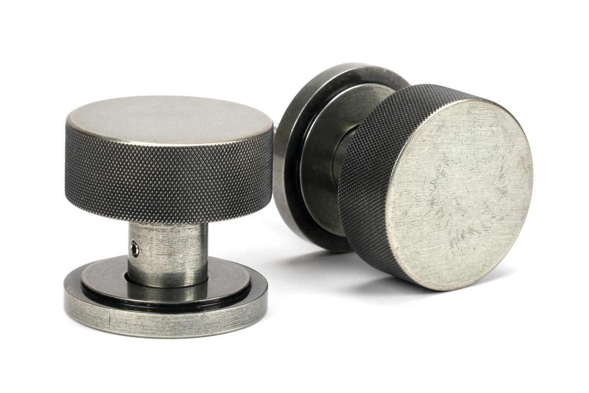 From The Anvil - Pewter Brompton Mortice/Rim Knob Set (Art Deco) | Sku. 46803 | Trade Door Handles.