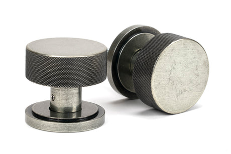 From The Anvil - Pewter Brompton Mortice/Rim Knob Set (Art Deco) | Sku. 46803 | Trade Door Handles.