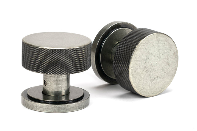From The Anvil - Pewter Brompton Mortice/Rim Knob Set (Art Deco) | Sku. 46803 | Trade Door Handles.