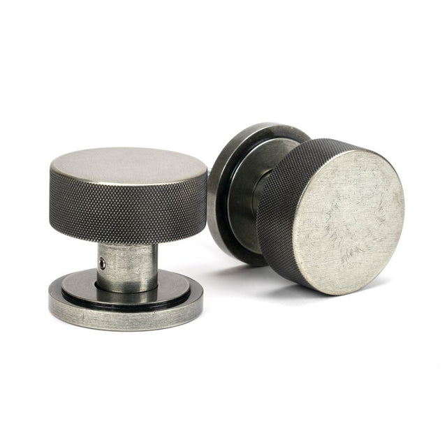 From The Anvil - Pewter Brompton Mortice/Rim Knob Set (Art Deco) | Sku. 46803 | Trade Door Handles.