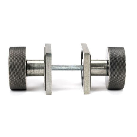 From The Anvil - Pewter Brompton Mortice/Rim Knob Set (Square) | Sku. 46805 | Trade Door Handles.