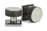 From The Anvil - Pewter Brompton Mortice/Rim Knob Set (Square) | Sku. 46805 | Trade Door Handles.