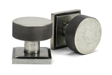 From The Anvil - Pewter Brompton Mortice/Rim Knob Set (Square) | Sku. 46805 | Trade Door Handles.
