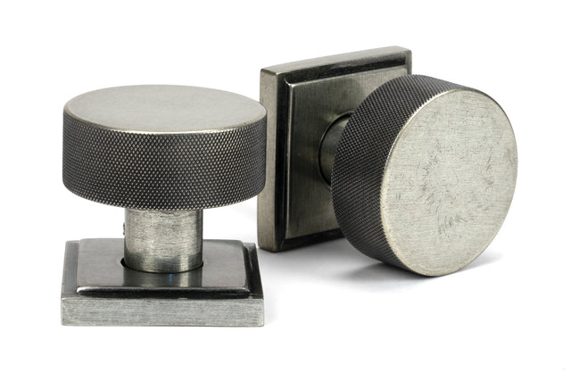 From The Anvil - Pewter Brompton Mortice/Rim Knob Set (Square) | Sku. 46805 | Trade Door Handles.
