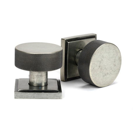 From The Anvil - Pewter Brompton Mortice/Rim Knob Set (Square) | Sku. 46805 | Trade Door Handles.