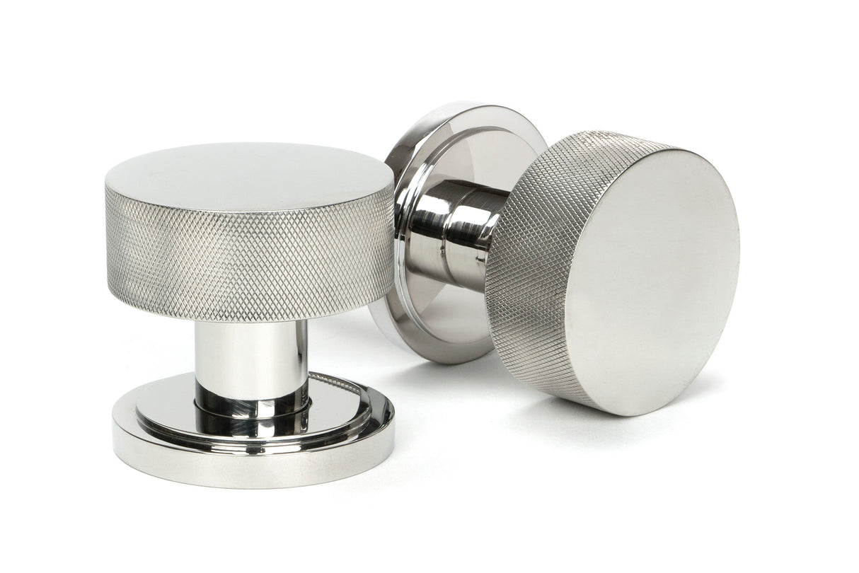 From The Anvil - Polished Marine SS (316) Brompton Mortice/Rim Knob Set (Art Deco) | Sku. 46807 | Trade Door Handles.