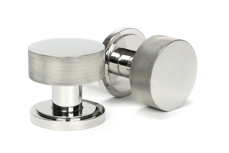From The Anvil - Polished Marine SS (316) Brompton Mortice/Rim Knob Set (Art Deco) | Sku. 46807 | Trade Door Handles.
