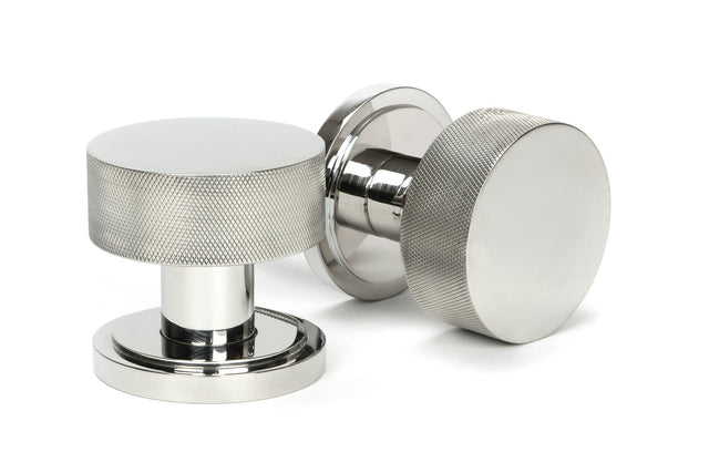 From The Anvil - Polished Marine SS (316) Brompton Mortice/Rim Knob Set (Art Deco) | Sku. 46807 | Trade Door Handles.
