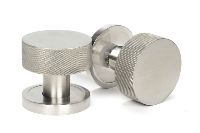 From The Anvil - Satin Marine SS (316) Brompton Mortice/Rim Knob Set (Plain) | Sku. 46810 | Trade Door Handles.