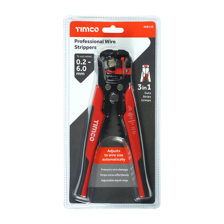 This is an image of Timco - Professional Wire Strippers 8" (1 Each Blister Pack) 468110