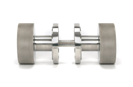 From The Anvil - Satin Marine SS (316) Brompton Mortice/Rim Knob Set (Art Deco) | Sku. 46811 | Trade Door Handles.
