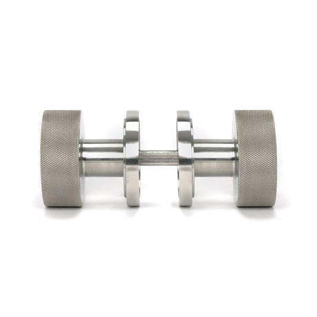 From The Anvil - Satin Marine SS (316) Brompton Mortice/Rim Knob Set (Art Deco) | Sku. 46811 | Trade Door Handles.