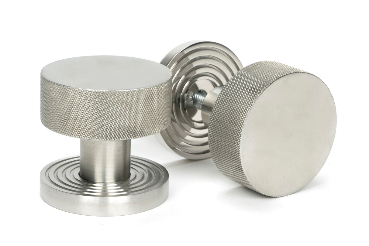From The Anvil - Satin Marine SS (316) Brompton Mortice/Rim Knob Set (Beehive) | Sku. 46812 | Trade Door Handles.