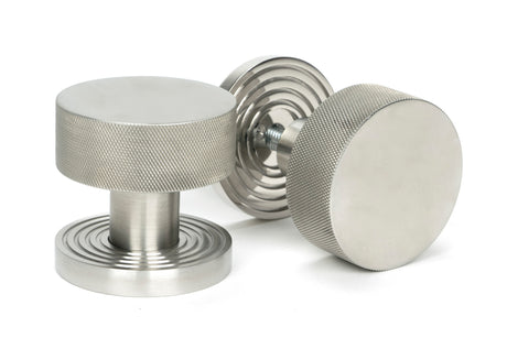From The Anvil - Satin Marine SS (316) Brompton Mortice/Rim Knob Set (Beehive) | Sku. 46812 | Trade Door Handles.
