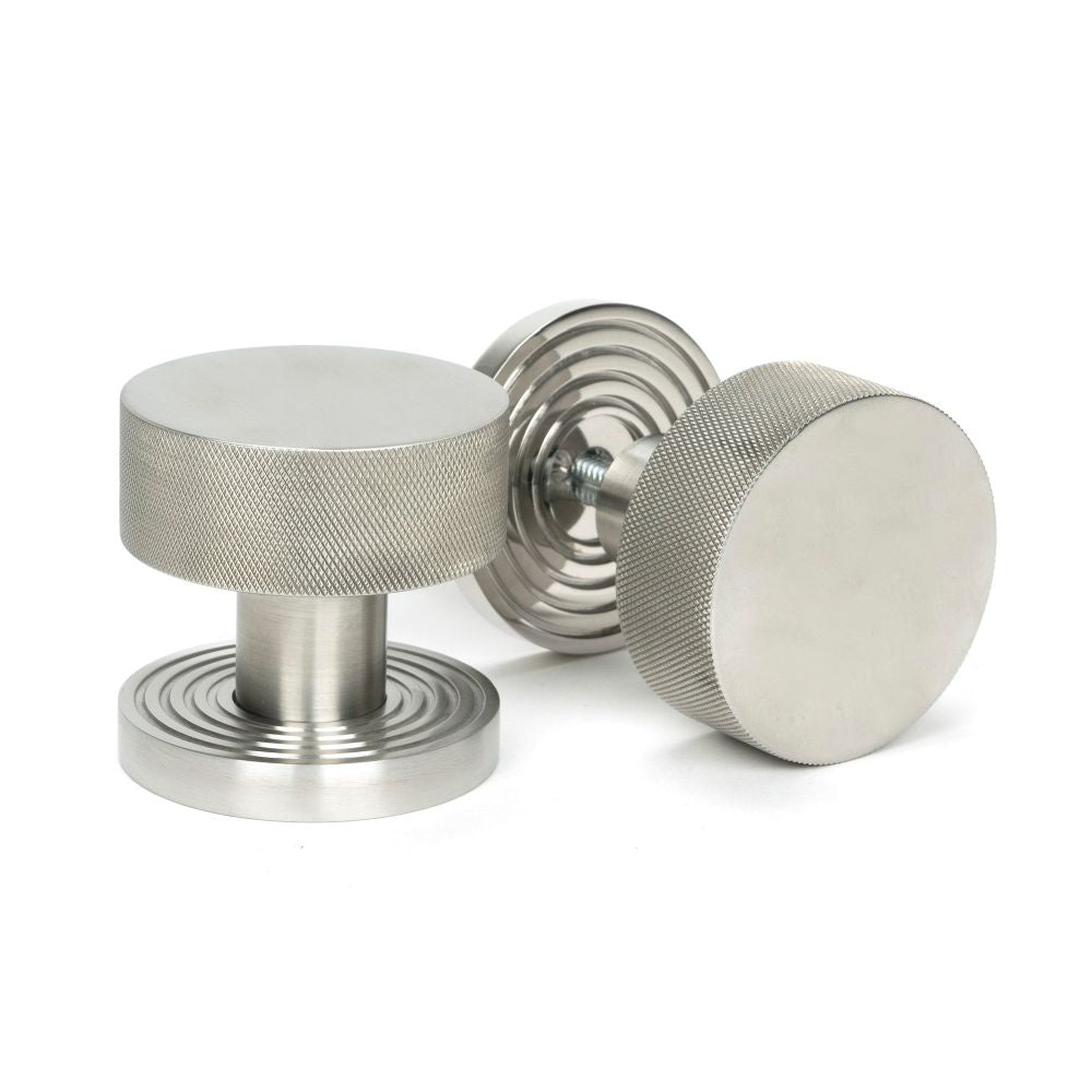 From The Anvil - Satin Marine SS (316) Brompton Mortice/Rim Knob Set (Beehive) | Sku. 46812 | Trade Door Handles.