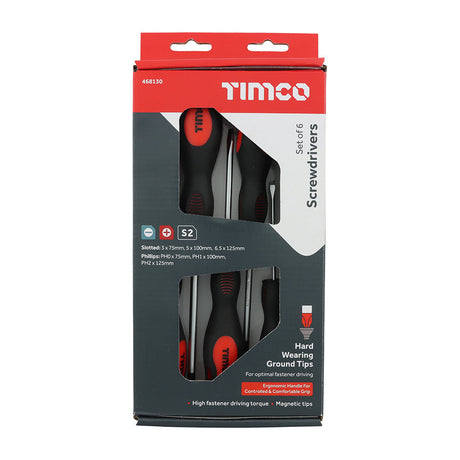 This is an image of Timco - Screwdriver Set 6pcs (6 Pieces Box) 468130