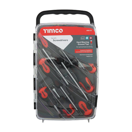 This is an image of Timco - Screwdriver Set 9pcs (9 Pieces Case) 468132