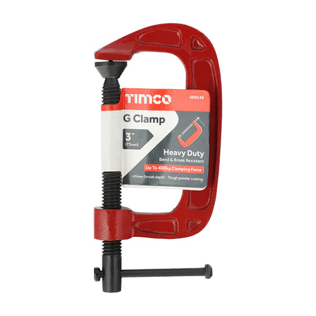 This is an image of Timco - G Clamp 3" (1 Each Unit) 468146