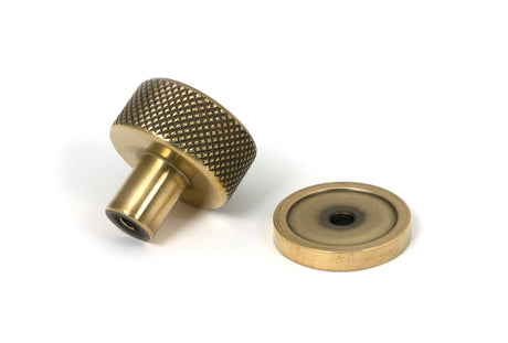 From The Anvil - Aged Brass Brompton Cabinet Knob - 25mm (Plain) | Sku. 46814 | Trade Door Handles.