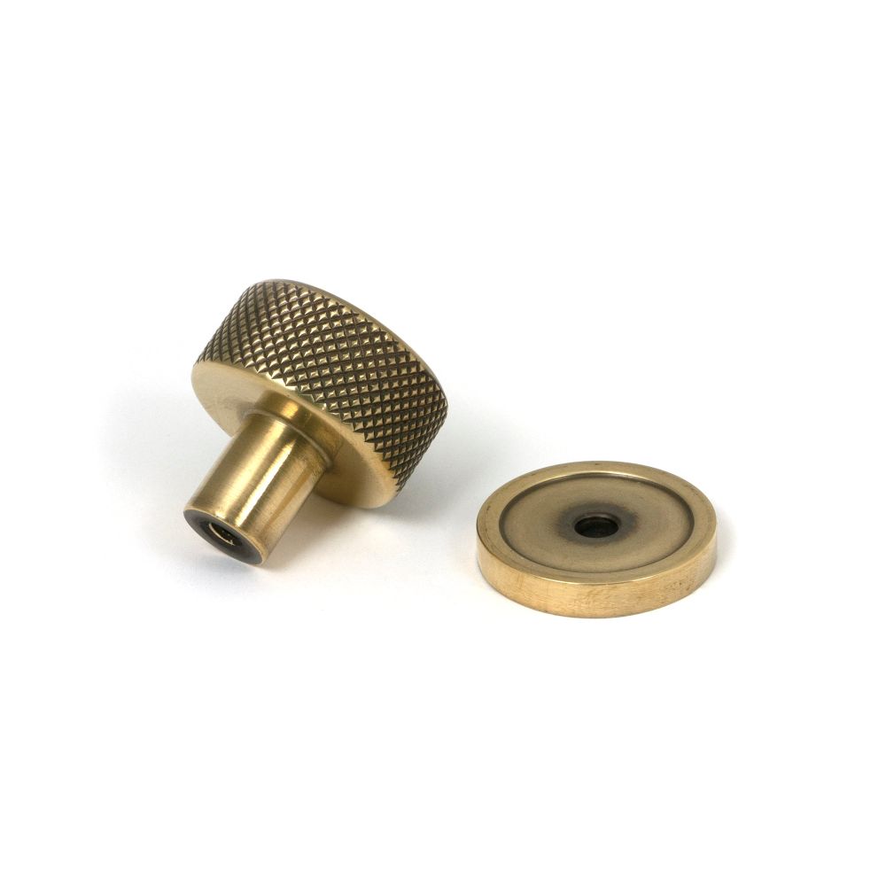 From The Anvil - Aged Brass Brompton Cabinet Knob - 25mm (Plain) | Sku. 46814 | Trade Door Handles.