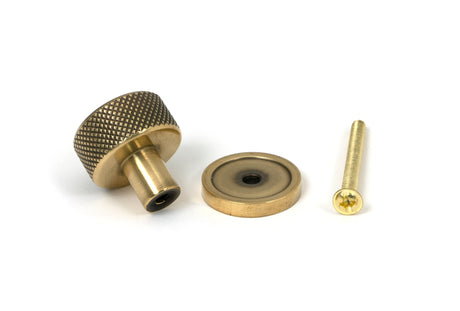 From The Anvil - Aged Brass Brompton Cabinet Knob - 25mm (Plain) | Sku. 46814 | Trade Door Handles.