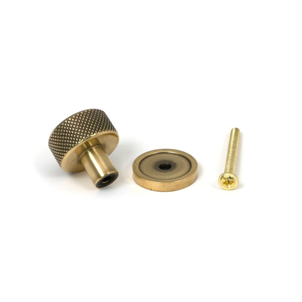From The Anvil - Aged Brass Brompton Cabinet Knob - 25mm (Plain) | Sku. 46814 | Trade Door Handles.