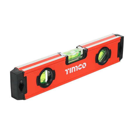 This is an image of Timco - Toolbox Spirit Level - Aluminium 225mm (1 Each Blister Pack) 468152