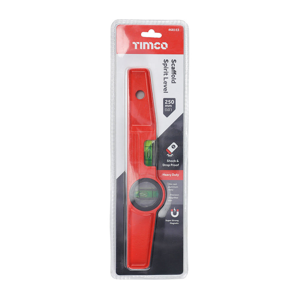 This is an image of Timco - Scaffold Spirit Level 250mm (1 Each Unit) 468153