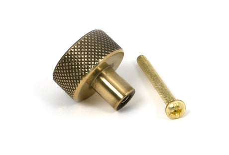 From The Anvil - Aged Brass Brompton Cabinet Knob - 25mm (No rose) | Sku. 46815 | Trade Door Handles.