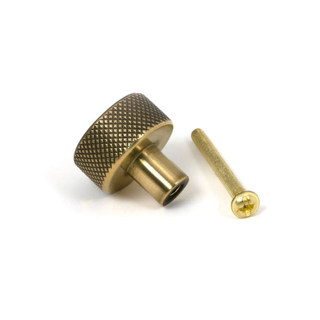 From The Anvil - Aged Brass Brompton Cabinet Knob - 25mm (No rose) | Sku. 46815 | Trade Door Handles.
