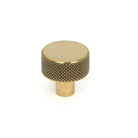 From The Anvil - Aged Brass Brompton Cabinet Knob - 25mm (No rose) | Sku. 46815 | Trade Door Handles.