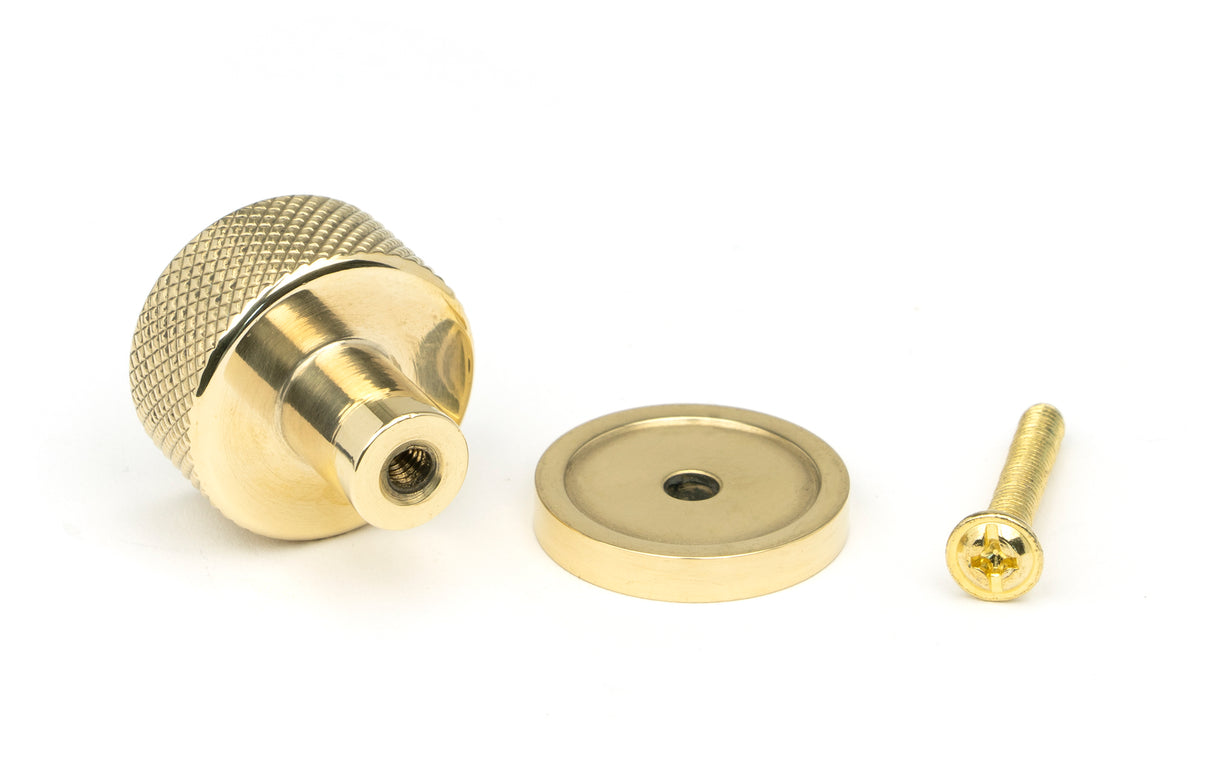 From The Anvil - Polished Brass Brompton Cabinet Knob - 25mm (Plain) | Sku. 46816 | Trade Door Handles.