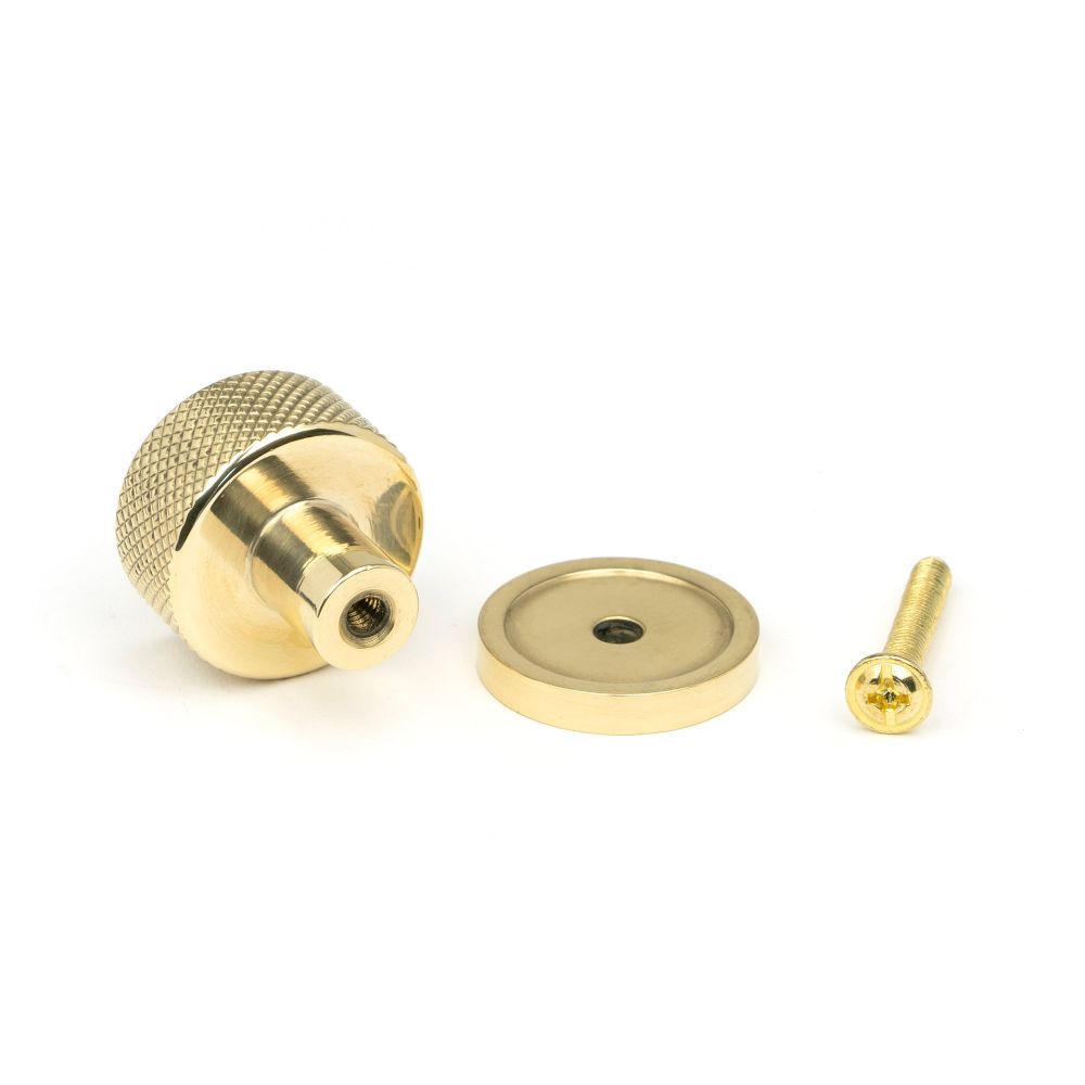 From The Anvil - Polished Brass Brompton Cabinet Knob - 25mm (Plain) | Sku. 46816 | Trade Door Handles.