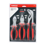 This is an image of Timco - Tradesmans Pliers Set 3pcs (3 Pieces Blister Pack) 468174