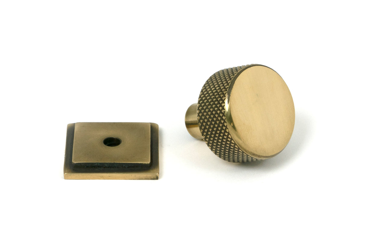 From The Anvil - Aged Brass Brompton Cabinet Knob - 25mm (Square) | Sku. 46817 | Trade Door Handles.