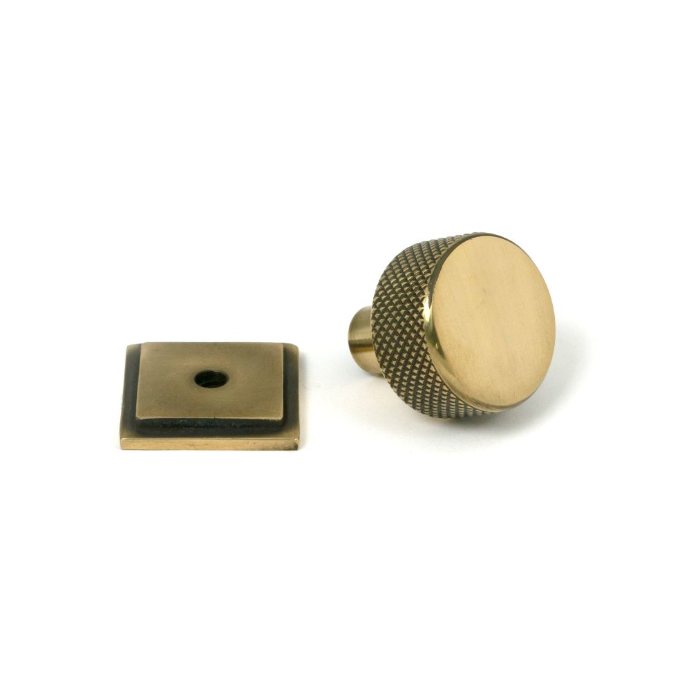 From The Anvil - Aged Brass Brompton Cabinet Knob - 25mm (Square) | Sku. 46817 | Trade Door Handles.