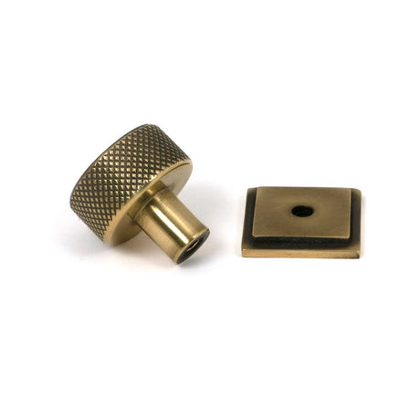 From The Anvil - Aged Brass Brompton Cabinet Knob - 25mm (Square) | Sku. 46817 | Trade Door Handles.