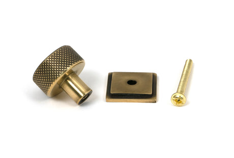 From The Anvil - Aged Brass Brompton Cabinet Knob - 25mm (Square) | Sku. 46817 | Trade Door Handles.