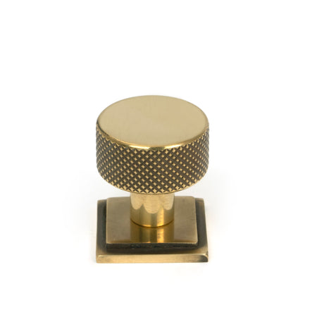 From The Anvil - Aged Brass Brompton Cabinet Knob - 25mm (Square) | Sku. 46817 | Trade Door Handles.
