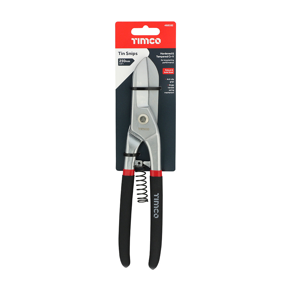 This is an image of Timco - Tin Snips 10" (1 Each Backing Card) 468182