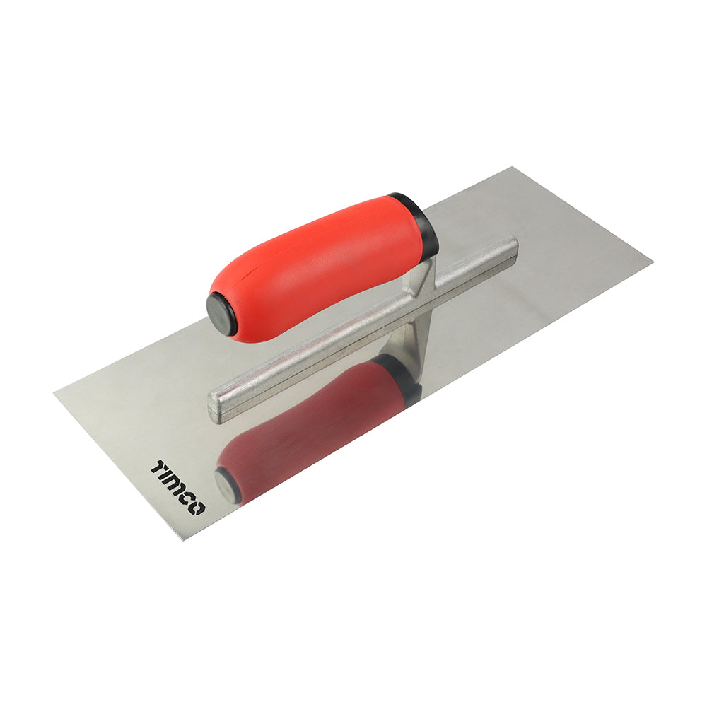 This is an image of Timco - Professional Plasterers Trowel - Stainless Steel 5 x 16" (1 Each Backing Card) 468205