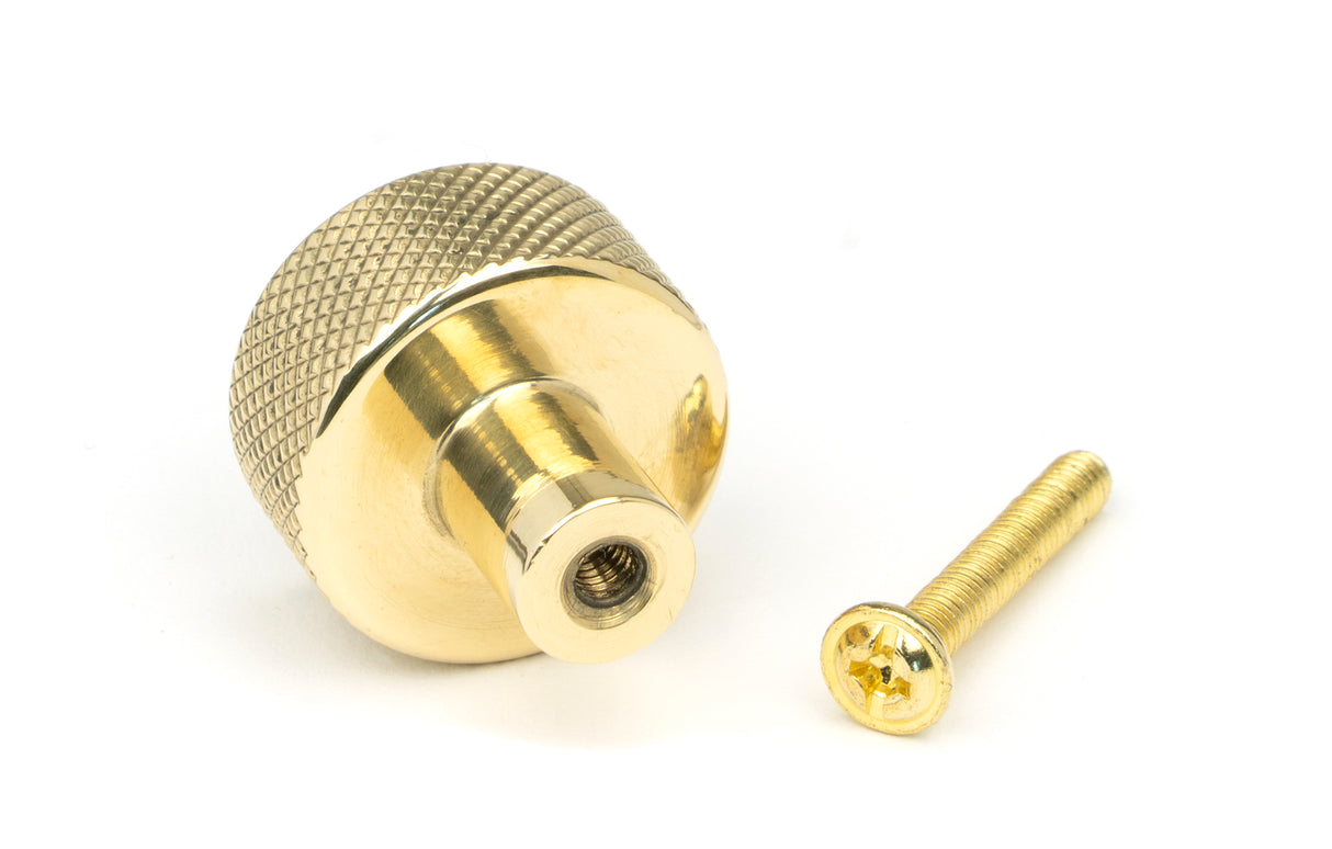 From The Anvil - Polished Brass Brompton Cabinet Knob - 25mm (No rose) | Sku. 46820 | Trade Door Handles.